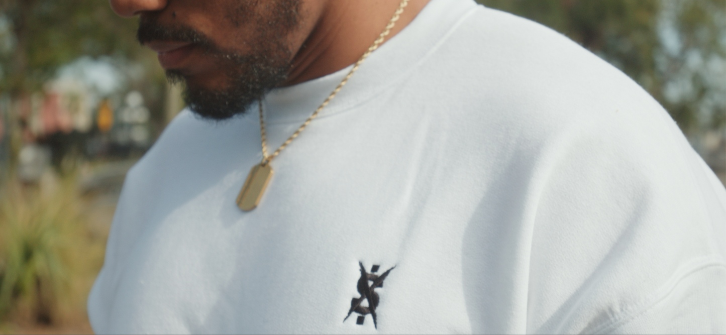 Limited Edition White Sweatshirt with Black Logo (Pre-Order)
