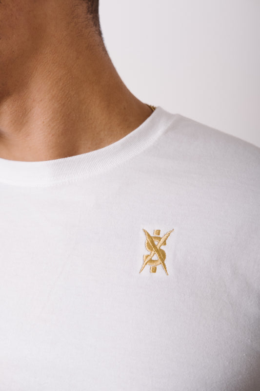 Virtuous White Logo Tee
